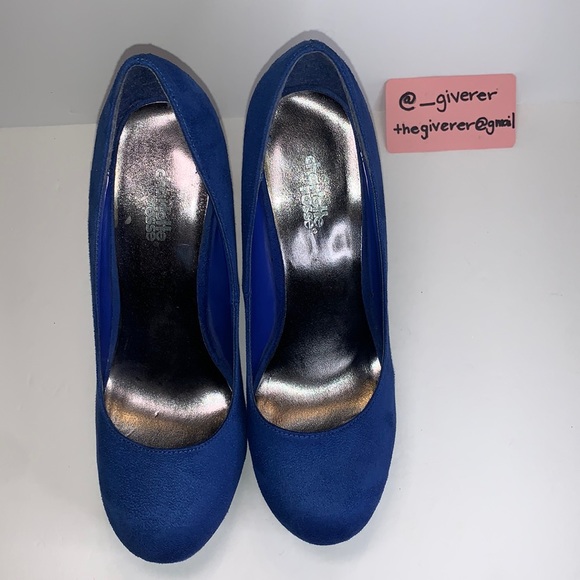Beverly Blue Suede Pumps Size 8 Charlotte Russe - Picture 7 of 16